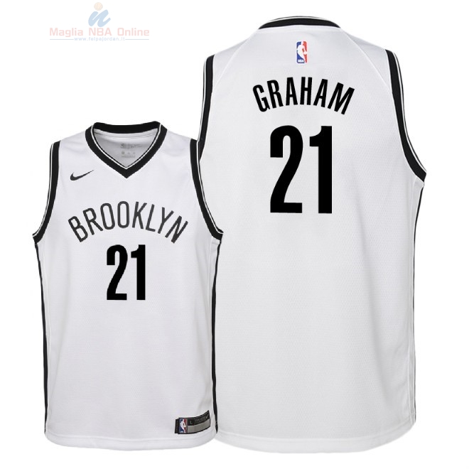 Acquista Maglia NBA Bambino Brooklyn Nets #21 Treveon Graham Bianco Association 2018