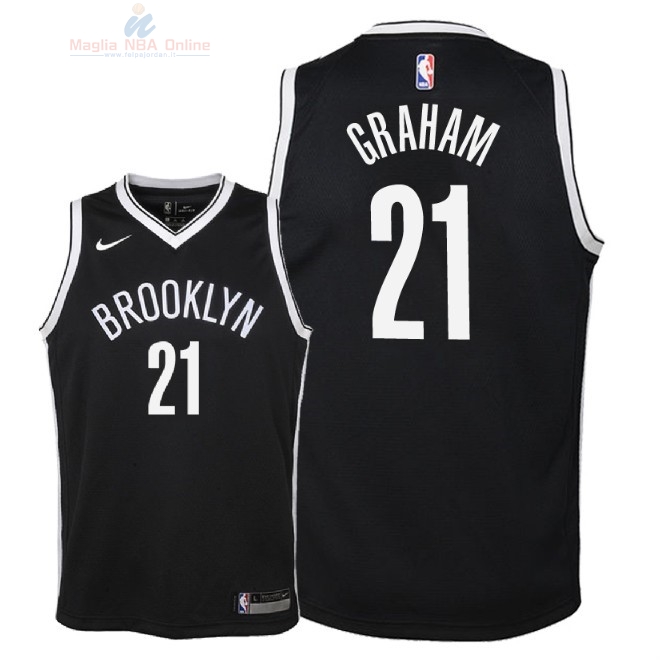 Acquista Maglia NBA Bambino Brooklyn Nets #21 Treveon Graham Nero Icon 2018