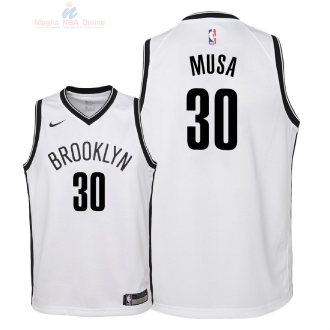 Acquista Maglia NBA Bambino Brooklyn Nets #30 Dzanan Musa Bianco Association 2018