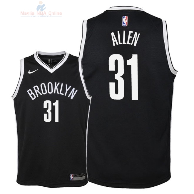 Acquista Maglia NBA Bambino Brooklyn Nets #31 Jarrett Allen Nero Icon 2018