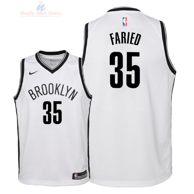 Acquista Maglia NBA Bambino Brooklyn Nets #35 Kenneth Faried Bianco Association 2018