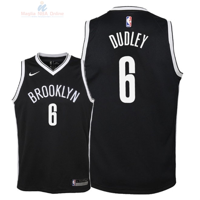 Acquista Maglia NBA Bambino Brooklyn Nets #6 Jared Dudley Nero Icon 2018