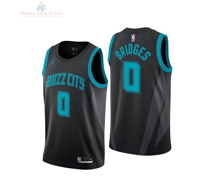 Acquista Maglia NBA Bambino Charlotte Hornets #0 Miles Bridges Nike Nero Città 2018-19