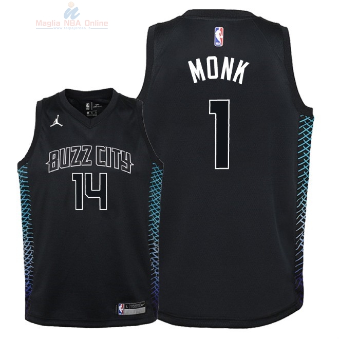 Acquista Maglia NBA Bambino Charlotte Hornets #1 Malik Monk Nike Nero Città 2018