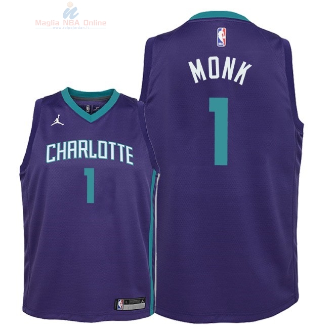 Acquista Maglia NBA Bambino Charlotte Hornets #1 Malik Monk Porpora Statement 2018