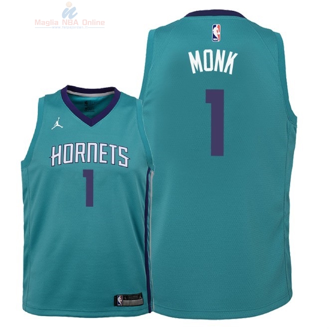 Acquista Maglia NBA Bambino Charlotte Hornets #1 Malik Monk Verde Icon 2018