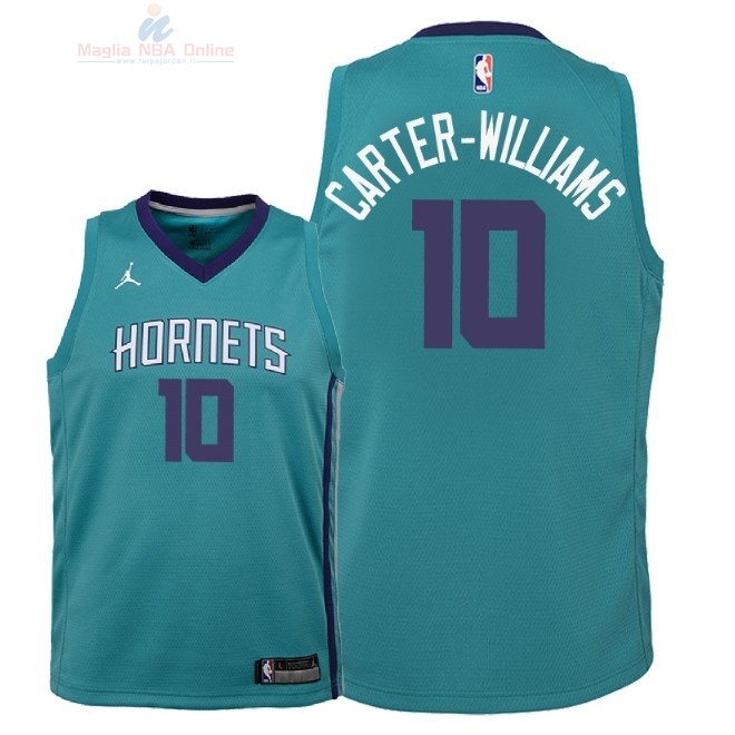 Acquista Maglia NBA Bambino Charlotte Hornets #10 Michael Carter Williams Verde Icon 2018