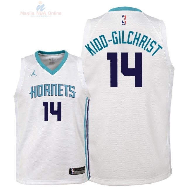 Acquista Maglia NBA Bambino Charlotte Hornets #14 Michael Kidd Gilchrist Bianco Association 2018