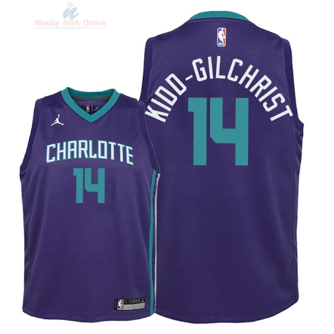 Acquista Maglia NBA Bambino Charlotte Hornets #14 Michael Kidd Gilchrist Porpora Statement 2018