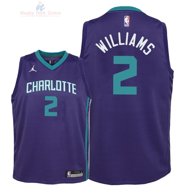 Acquista Maglia NBA Bambino Charlotte Hornets #2 Marvin Williams Porpora Statement 2018