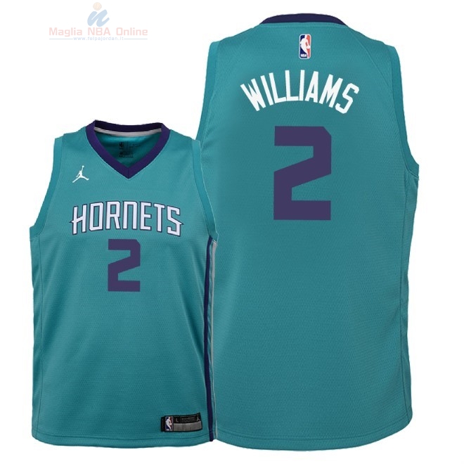 Acquista Maglia NBA Bambino Charlotte Hornets #2 Marvin Williams Verde Icon 2018