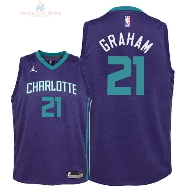 Acquista Maglia NBA Bambino Charlotte Hornets #21 Treveon Graham Porpora Statement 2018