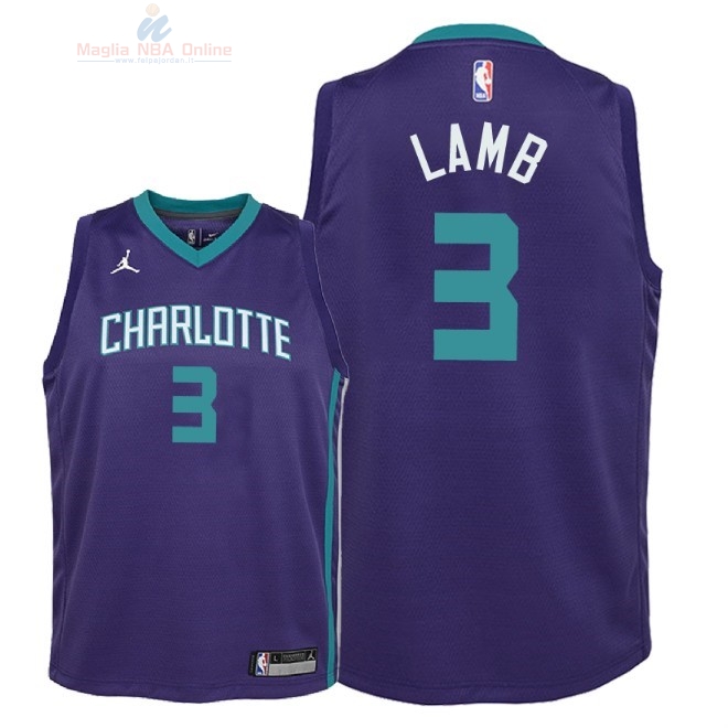 Acquista Maglia NBA Bambino Charlotte Hornets #3 Jeremy Lamb Porpora Statement 2018