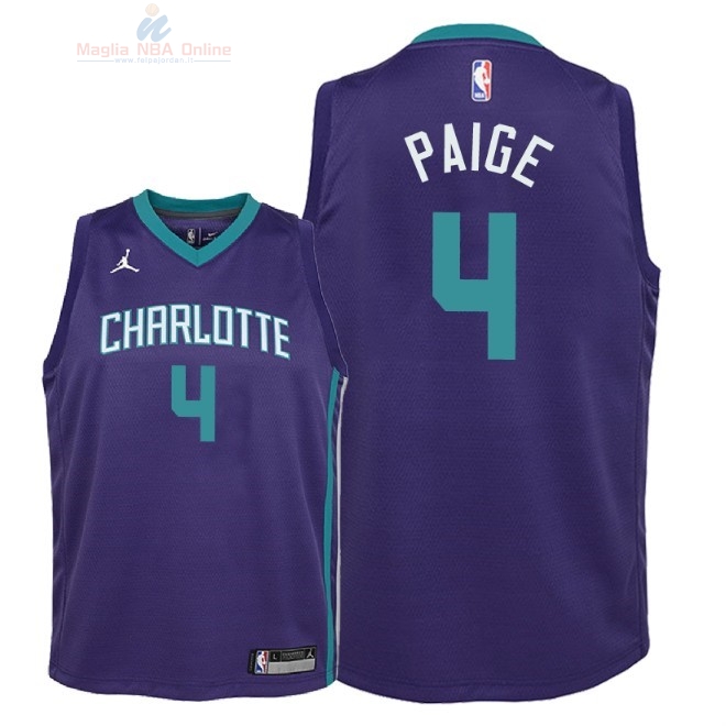 Acquista Maglia NBA Bambino Charlotte Hornets #4 Marcus Paige Porpora Statement 2018