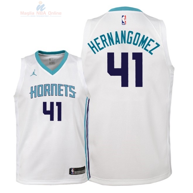 Acquista Maglia NBA Bambino Charlotte Hornets #41 Willy Hernangomezb Bianco Association 2018