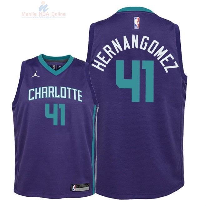 Acquista Maglia NBA Bambino Charlotte Hornets #41 Willy Hernangomezb Porpora Statement 2018