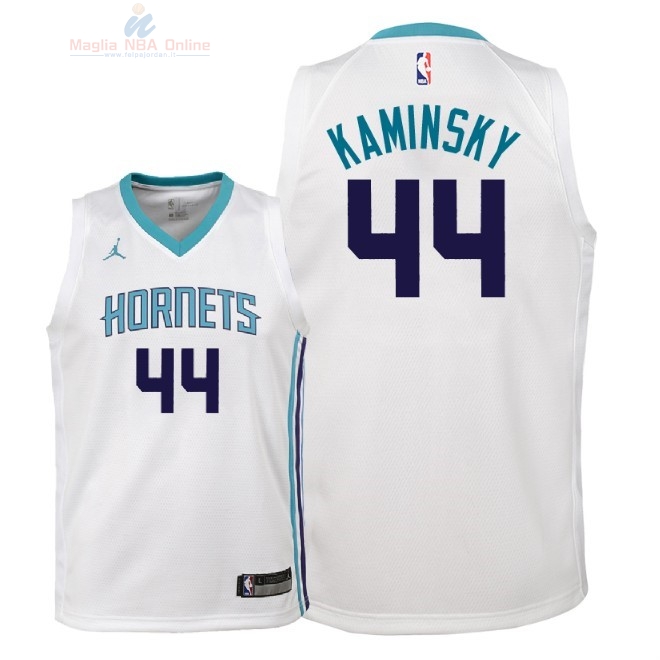 Acquista Maglia NBA Bambino Charlotte Hornets #44 Frank Kaminsky Bianco Association 2018