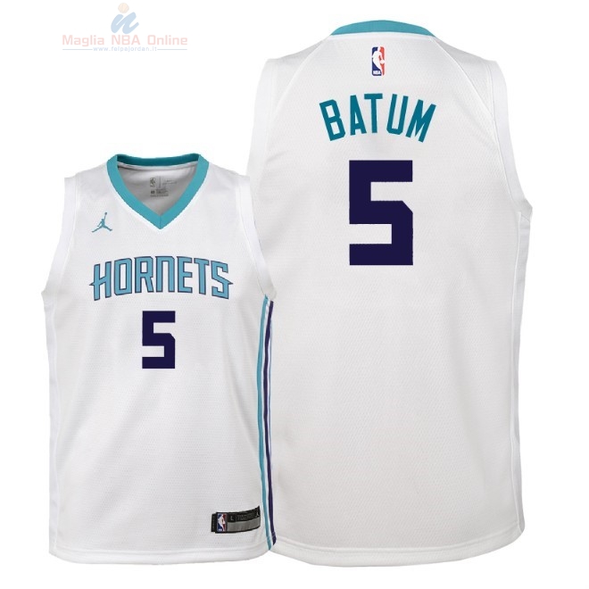 Acquista Maglia NBA Bambino Charlotte Hornets #5 Nicolas Batum Bianco Association 2018