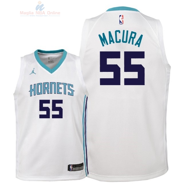 Acquista Maglia NBA Bambino Charlotte Hornets #55 J. P. Macura Bianco Association 2018