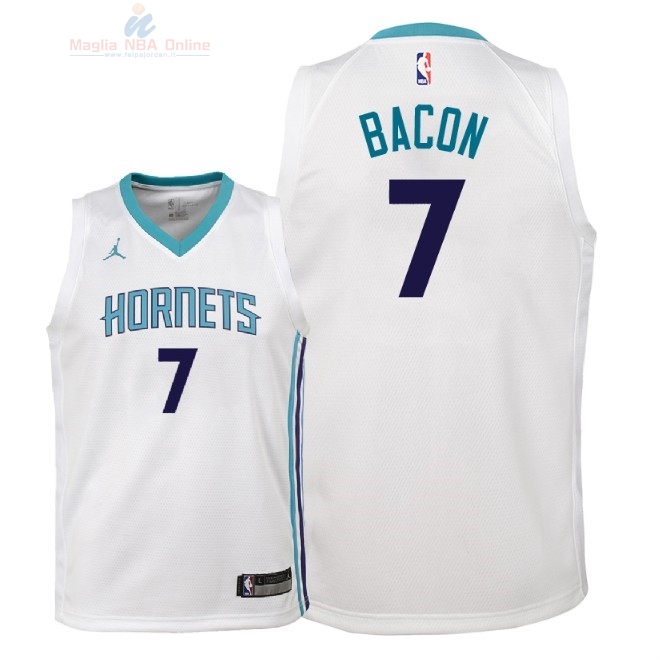 Acquista Maglia NBA Bambino Charlotte Hornets #7 Dwayne Bacon Bianco Association 2018-19