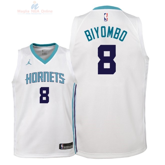 Acquista Maglia NBA Bambino Charlotte Hornets #8 Bismack Biyombo Bianco Association 2018-19