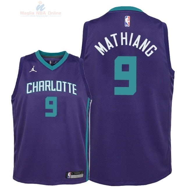 Acquista Maglia NBA Bambino Charlotte Hornets #9 Mangok Mathiang Porpora Statement 2018