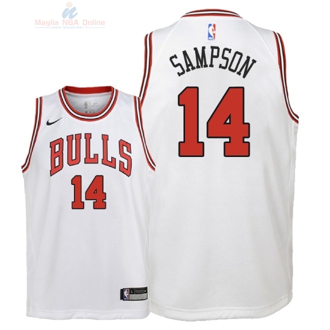 Acquista Maglia NBA Bambino Chicago Bulls #14 JaKarr Sampson Bianco Association 2018