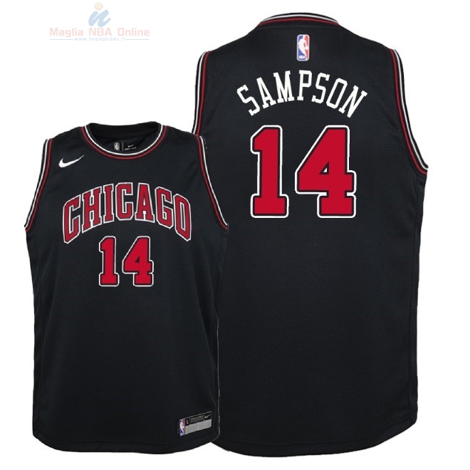 Acquista Maglia NBA Bambino Chicago Bulls #14 JaKarr Sampson Nero Statement 2018