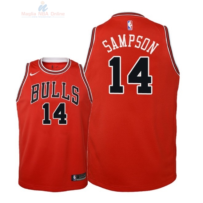 Acquista Maglia NBA Bambino Chicago Bulls #14 JaKarr Sampson Rosso Icon 2018