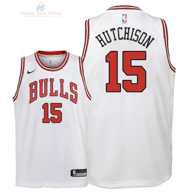 Acquista Maglia NBA Bambino Chicago Bulls #15 Chandler Hutchison Bianco Association 2018