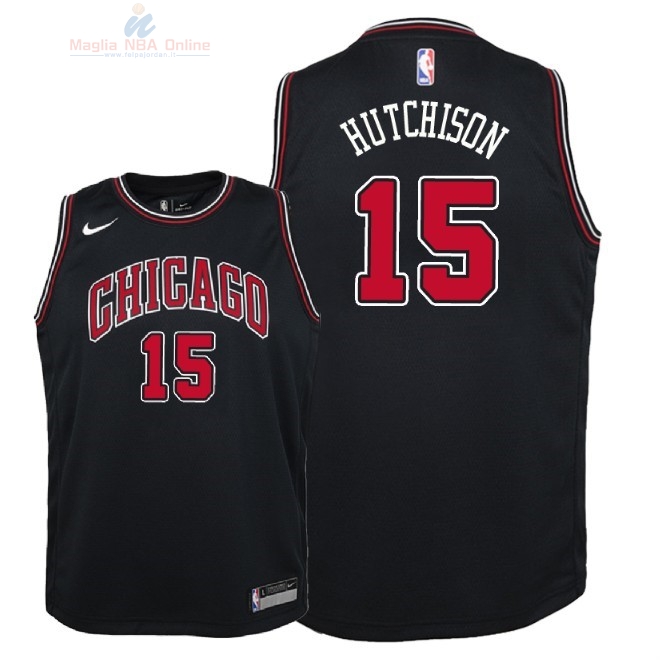 Acquista Maglia NBA Bambino Chicago Bulls #15 Chandler Hutchison Nero Statement 2018