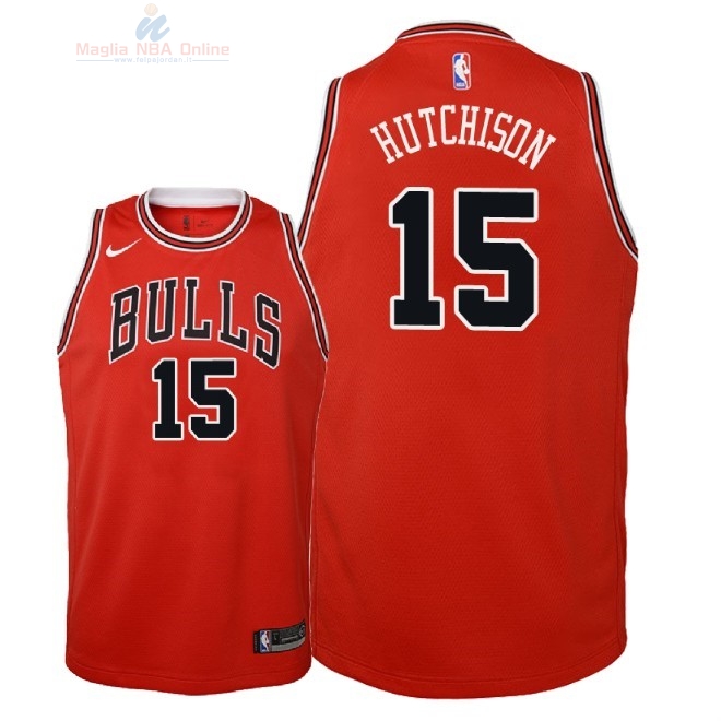 Acquista Maglia NBA Bambino Chicago Bulls #15 Chandler Hutchison Rosso Icon 2018