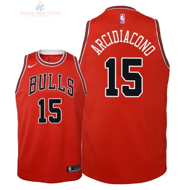 Acquista Maglia NBA Bambino Chicago Bulls #15 Ryan Arcidiacono Rosso Icon 2018