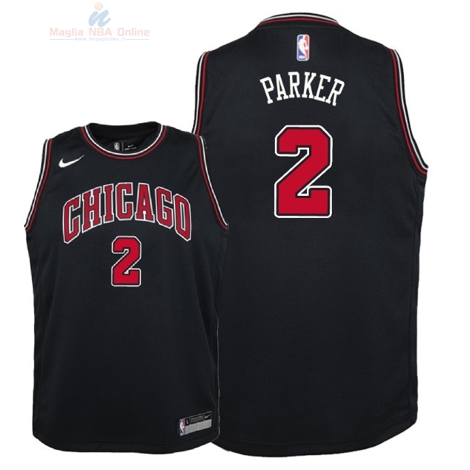 Acquista Maglia NBA Bambino Chicago Bulls #2 Jabari Parker Nero Statement 2018