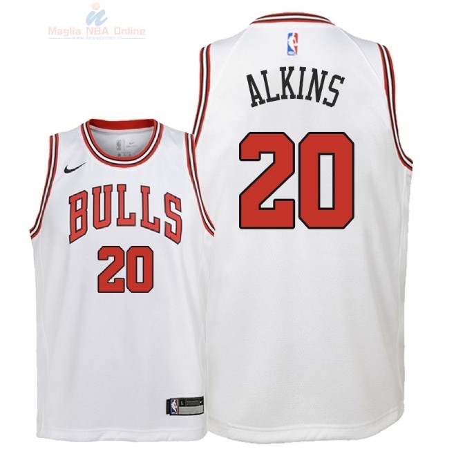 Acquista Maglia NBA Bambino Chicago Bulls #20 Rawle Alkins Bianco Association 2018