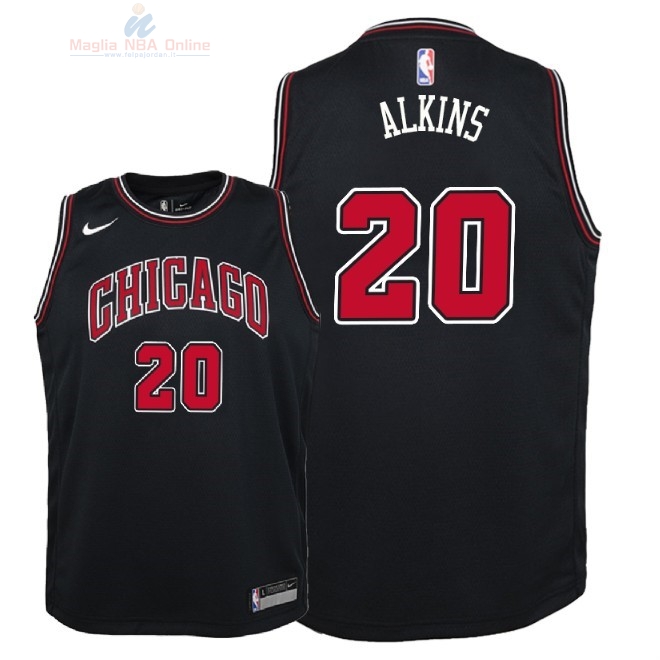 Acquista Maglia NBA Bambino Chicago Bulls #20 Rawle Alkins Nero Statement 2018