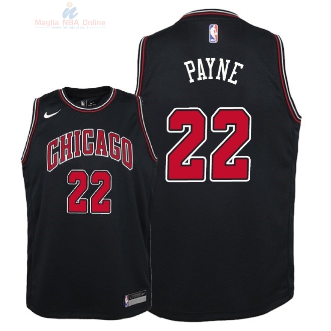 Acquista Maglia NBA Bambino Chicago Bulls #22 Cameron Payne Nero Statement 2018