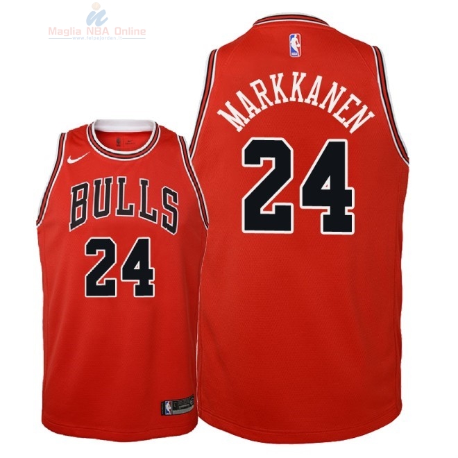 Acquista Maglia NBA Bambino Chicago Bulls #24 Lauri Markkanen Rosso Icon 2018