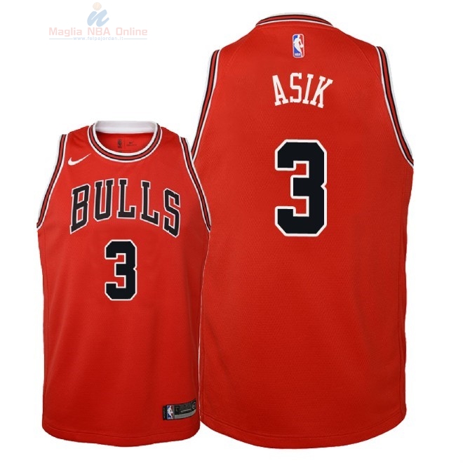 Acquista Maglia NBA Bambino Chicago Bulls #3 Omer Asik Rosso Icon 2018