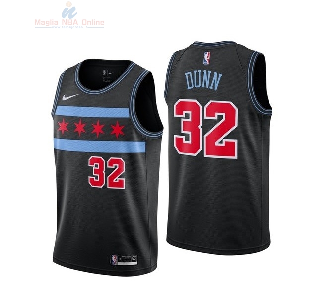 Acquista Maglia NBA Bambino Chicago Bulls #32 Kris Dunn Nike Nero Città 2018-19