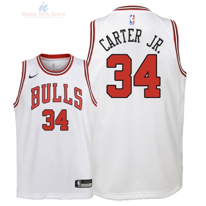 Acquista Maglia NBA Bambino Chicago Bulls #34 Wendell Carter Jr Bianco Association 2018