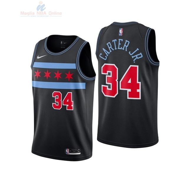 Acquista Maglia NBA Bambino Chicago Bulls #34 Wendell Carter Jr Nike Nero Città 2018-19