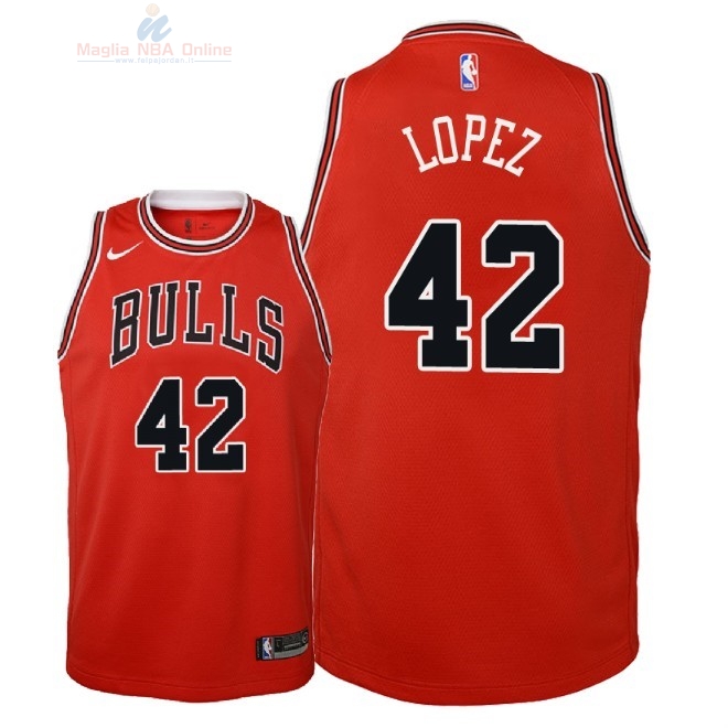 Acquista Maglia NBA Bambino Chicago Bulls #42 Robin Lopez Rosso Icon 2018