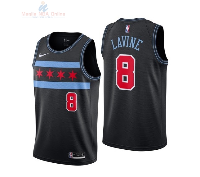 Acquista Maglia NBA Bambino Chicago Bulls #8 Zach Lavine Nike Nero Città 2018-19