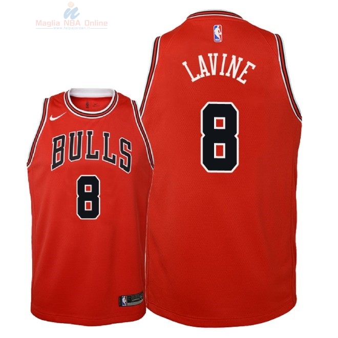 Acquista Maglia NBA Bambino Chicago Bulls #8 Zach Lavine Rosso Icon 2018