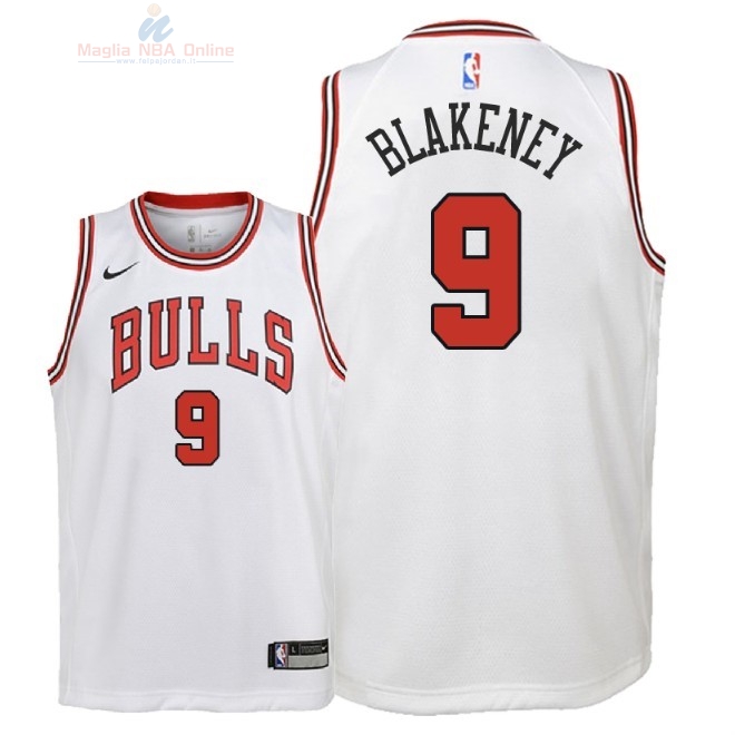 Acquista Maglia NBA Bambino Chicago Bulls #9 Antonio Blakeney Bianco Association 2018