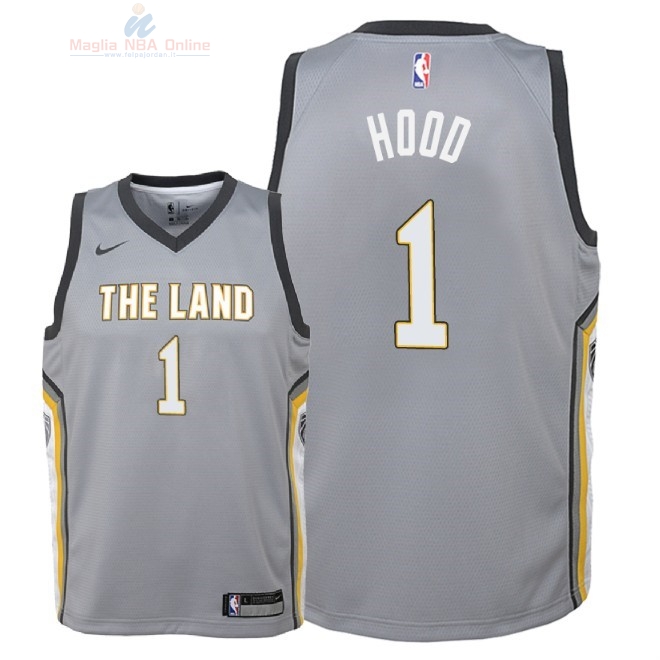 Acquista Maglia NBA Bambino Cleveland Cavaliers #1 Rodney Hood Nike Grigio Città 2018