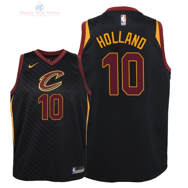 Acquista Maglia NBA Bambino Cleveland Cavaliers #10 John Holland Nero Statement 2018