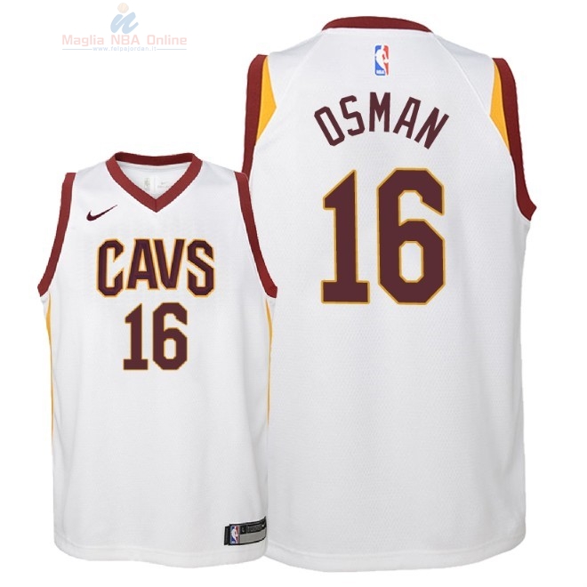 Acquista Maglia NBA Bambino Cleveland Cavaliers #16 Cedi Osman Bianco Association 2018