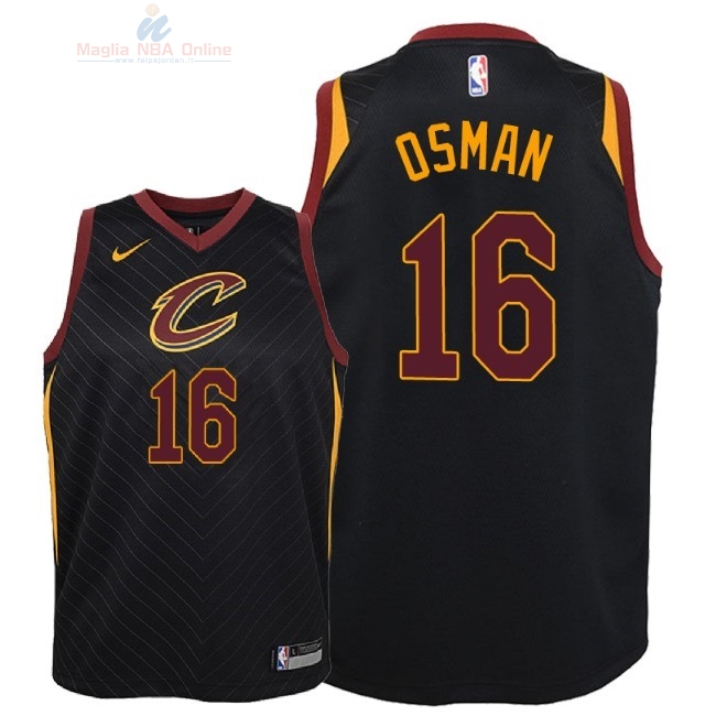 Acquista Maglia NBA Bambino Cleveland Cavaliers #16 Cedi Osman Nero Statement 2018